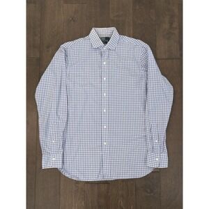 VTG Polo Ralph Lauren Button Up Shirt Mens Size 15.5 Purple Plaid Estate Pony LS